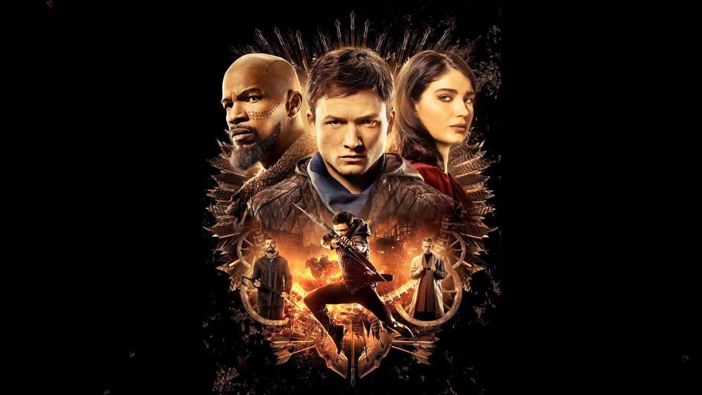 Постер фильма Робин Гуд. Начало на черном фоне