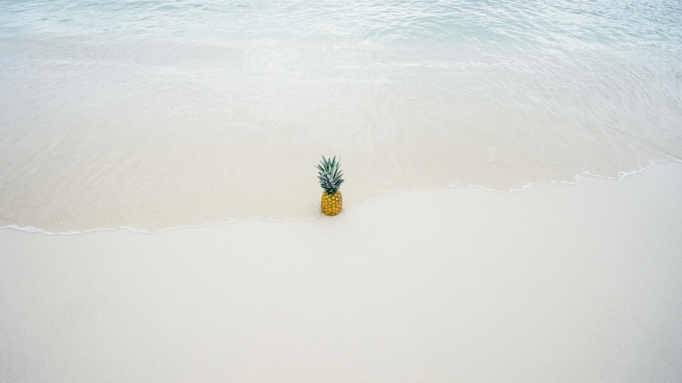 Pineapple in surf waves