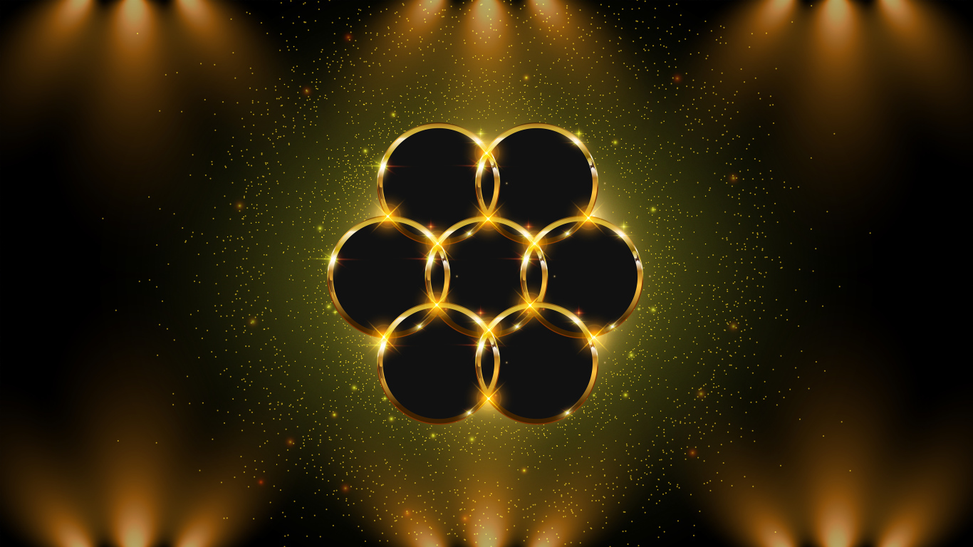 Красивый золотой цветок 3д графика