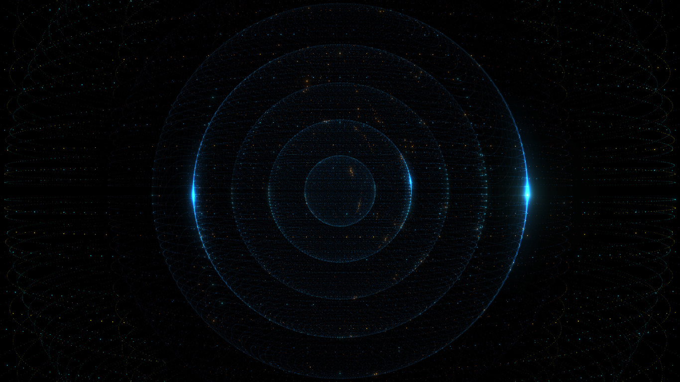 Неоновые круги на черном фоне 