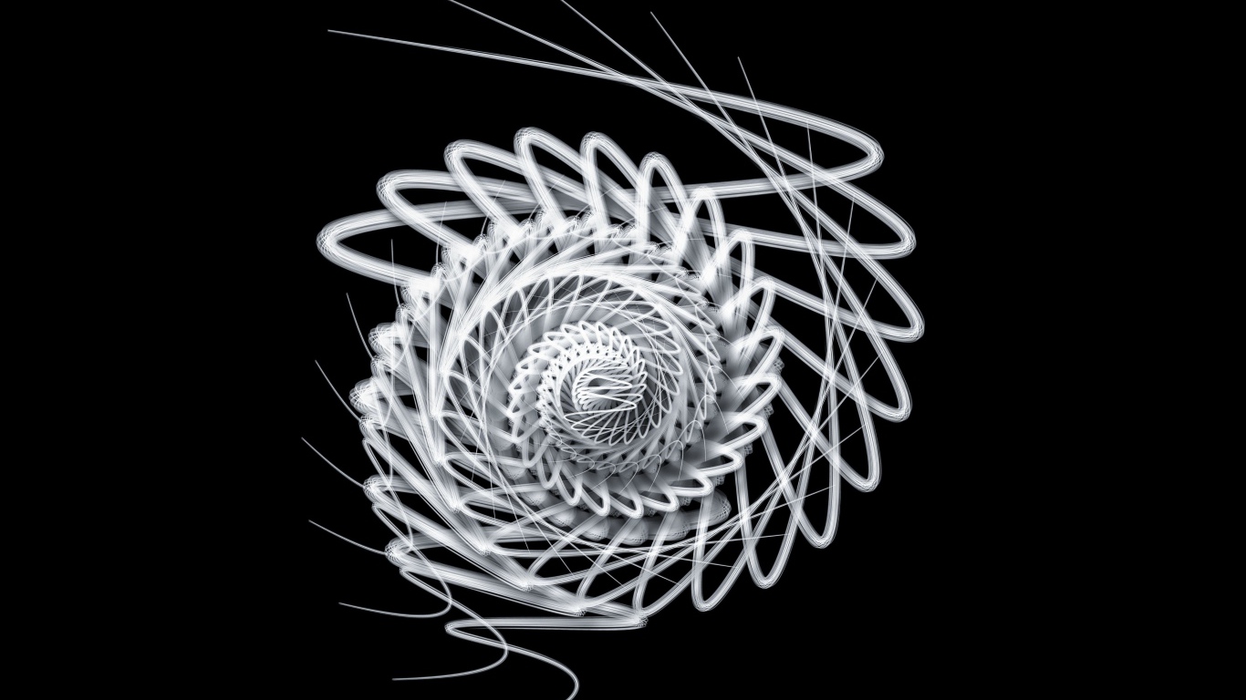 Белая спираль на черном фоне