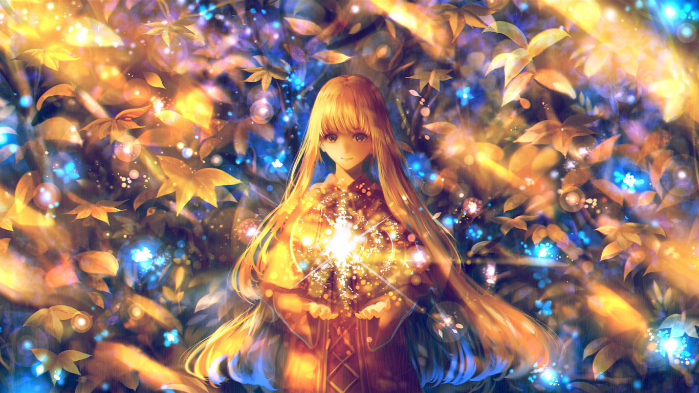Fantastic long-haired girl with a star in her hands  