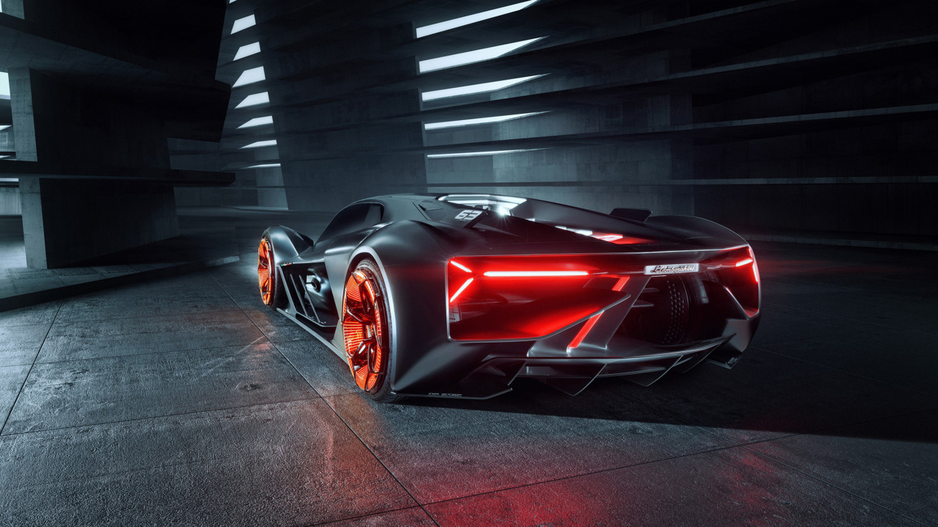 Спортивный Lamborghini Terzo Millennio 2019 года вид сзади