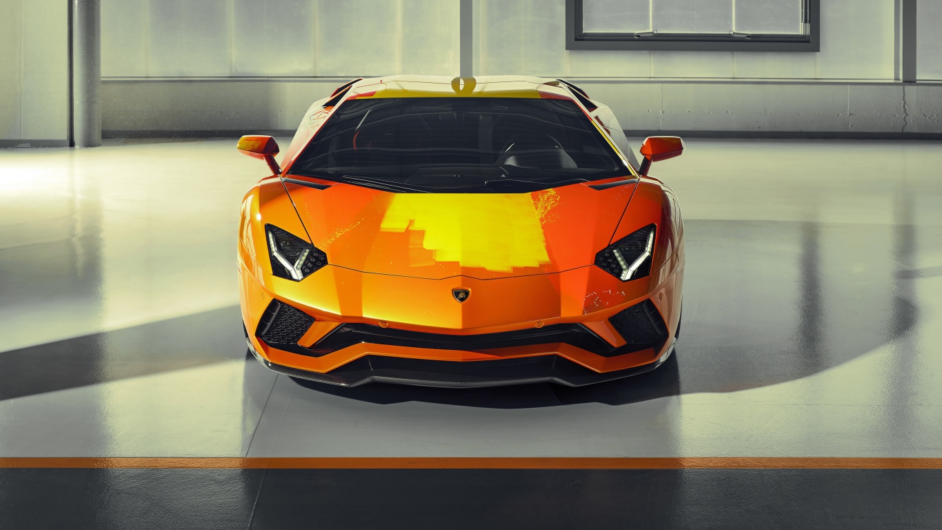 Автомобиль Lamborghini Aventador S 2019 года вид спереди