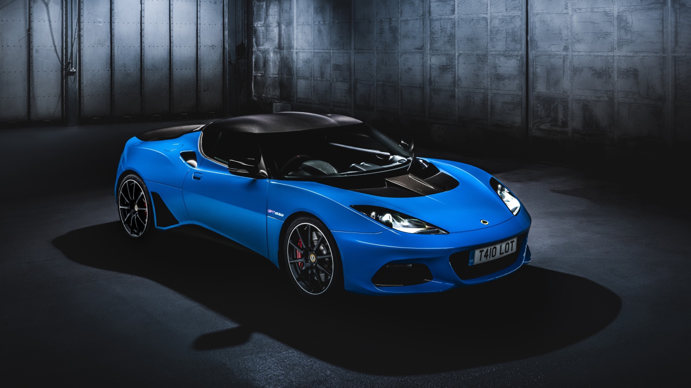 Синий автомобиль Lotus Evora GT410 Sport 