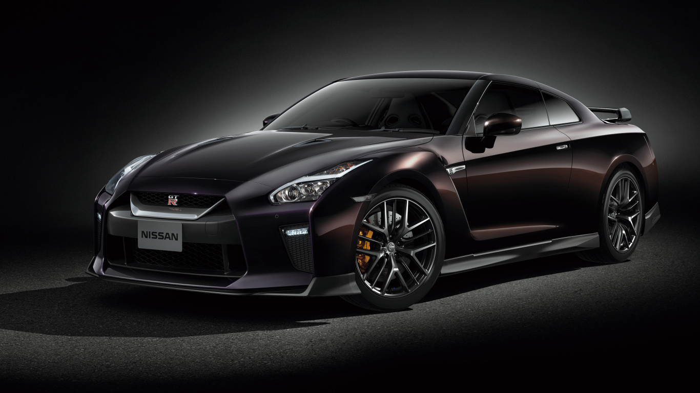 Автомобиль Nissan GT-R Naomi Osaka 2019 на сером фоне