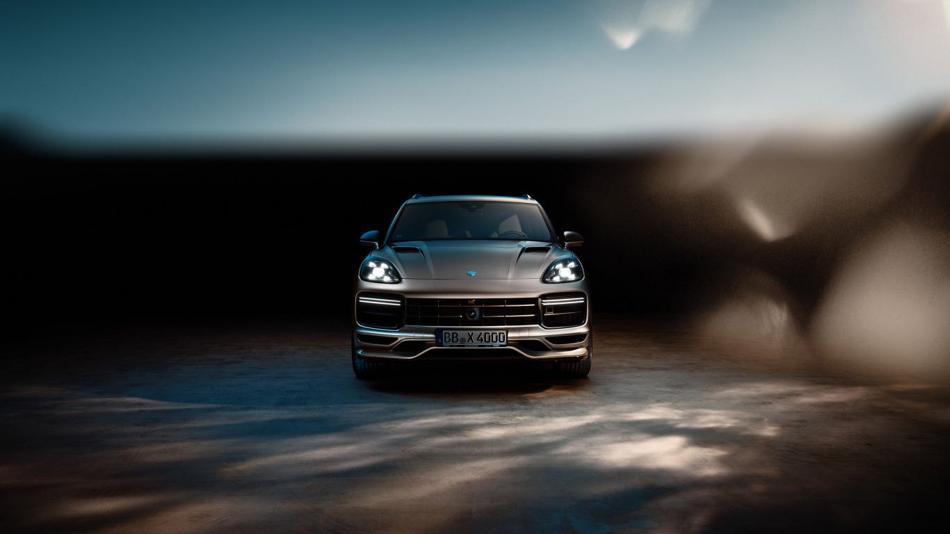 Внедорожник Porsche Cayenne Turbo 2018 года вид спереди