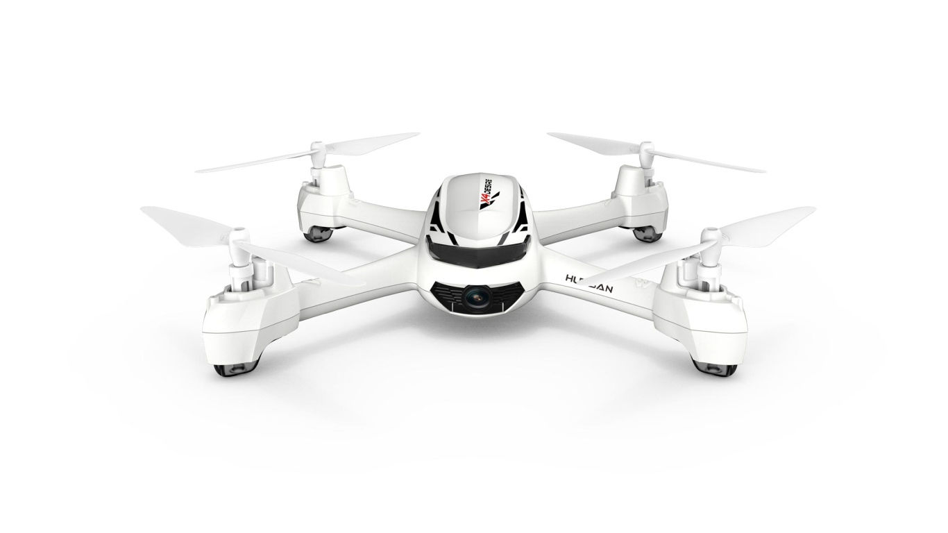 Квадрокоптер Hubsan X4 Desire FPV H502S, 2019 года на белом фоне
