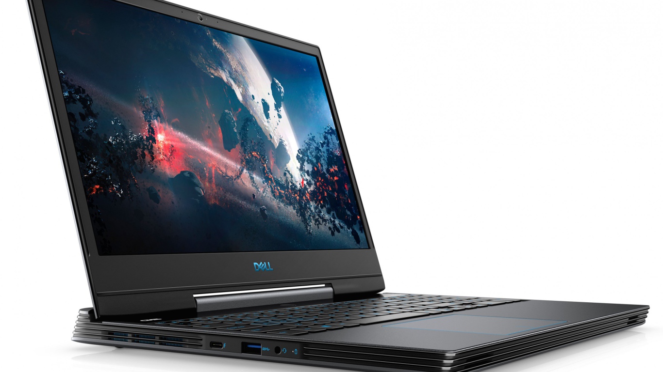 Игровой ноутбук Dell G5 15 на белом фоне