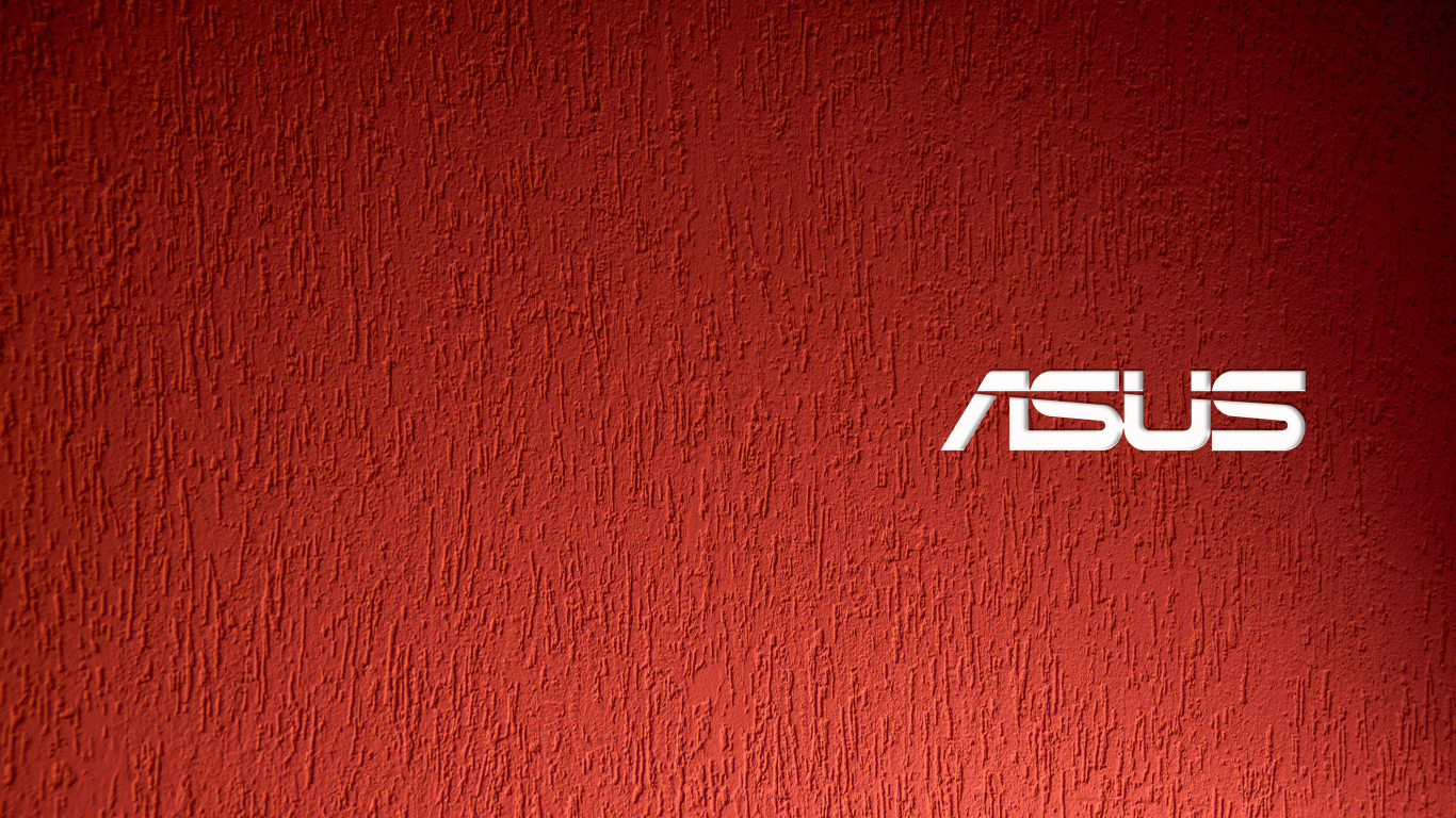 Белый логотип ASUS на красном фоне