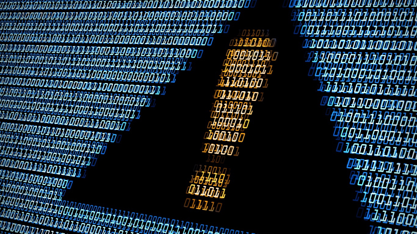 Восклицательный знак из цифрового кода