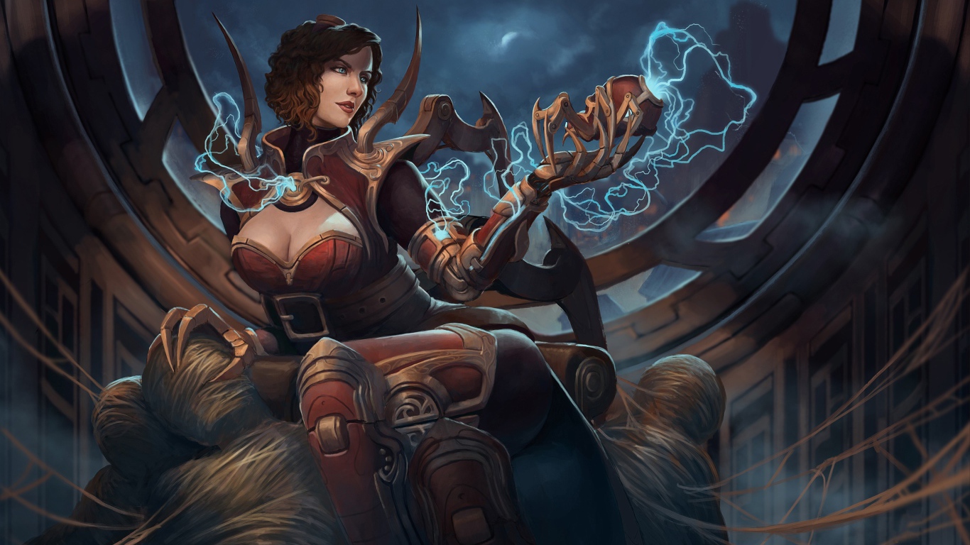 Фантастическая женщина с магическим сосудом в руке