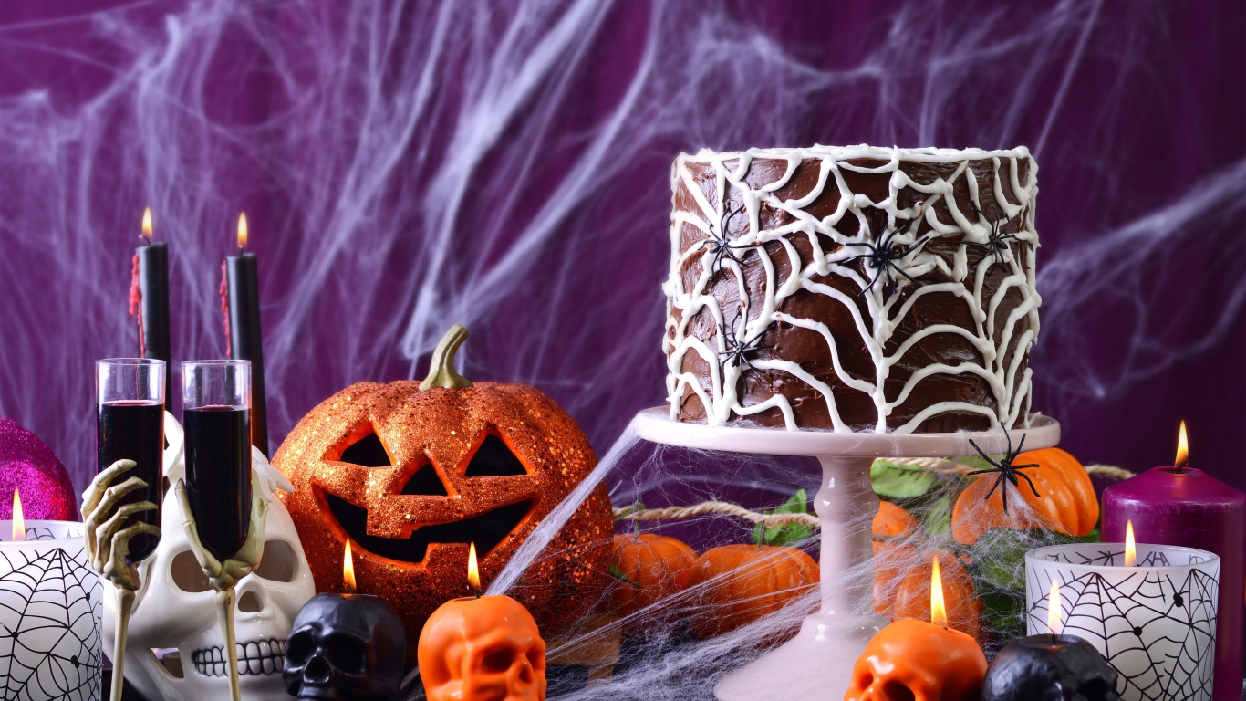 Торт и декор на праздник Хэллоуин 