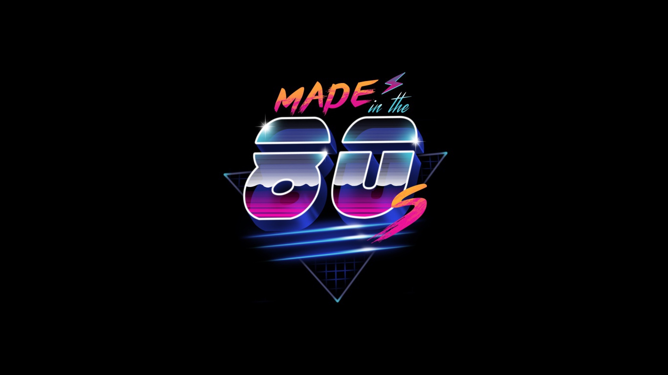 Надпись Made in 80s на черном фоне