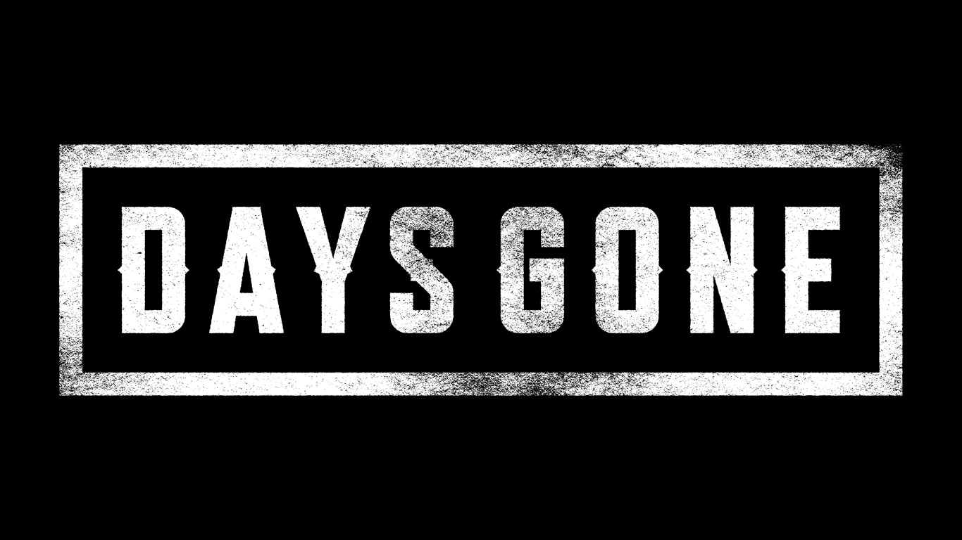 Логотип видеоигры Days Gone, 2019 года на черном фоне