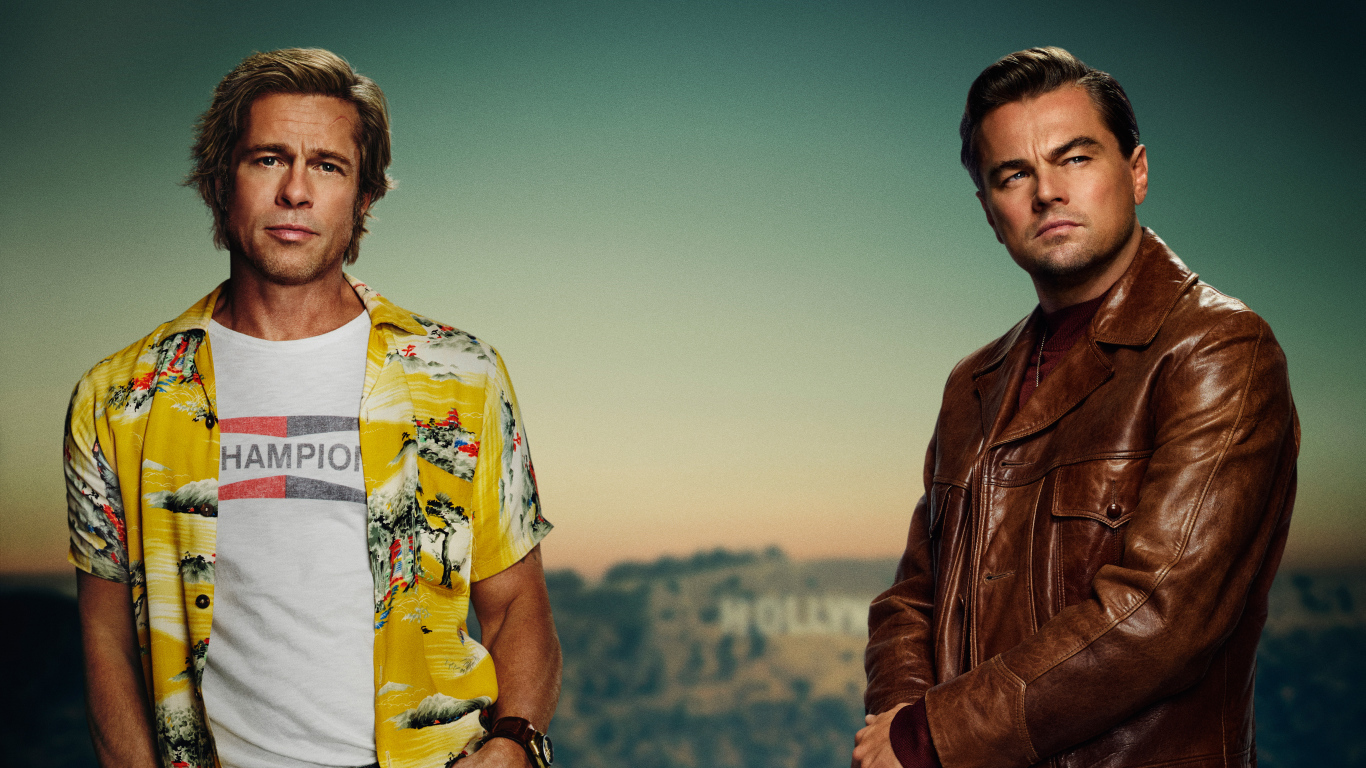 Актеры Леонардо Ди Каприо и Брэд Питт в фильме Однажды в Голливуде, 2019