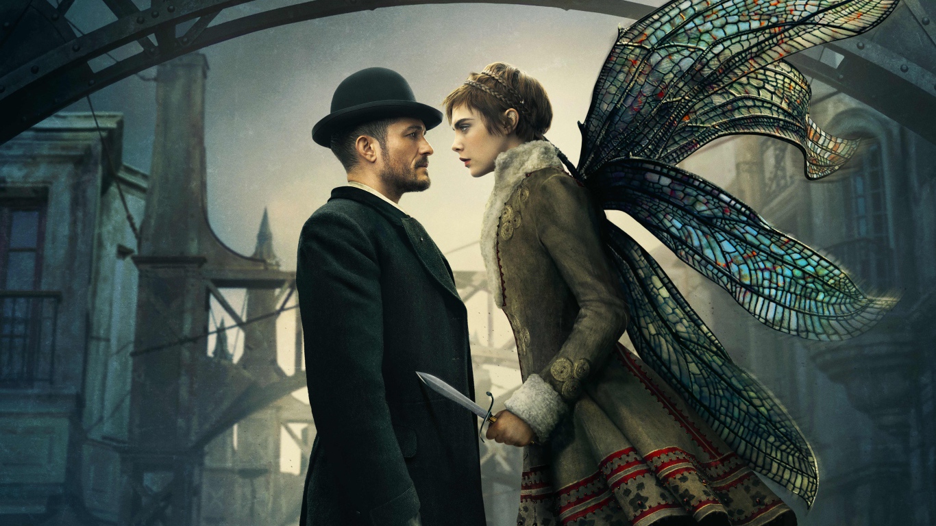 Орландо Блум и Кара Делевинь в фильме Карнивал Роу, 2019