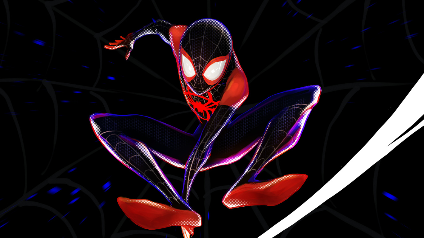 Супергерой Человек паук на фоне паутины