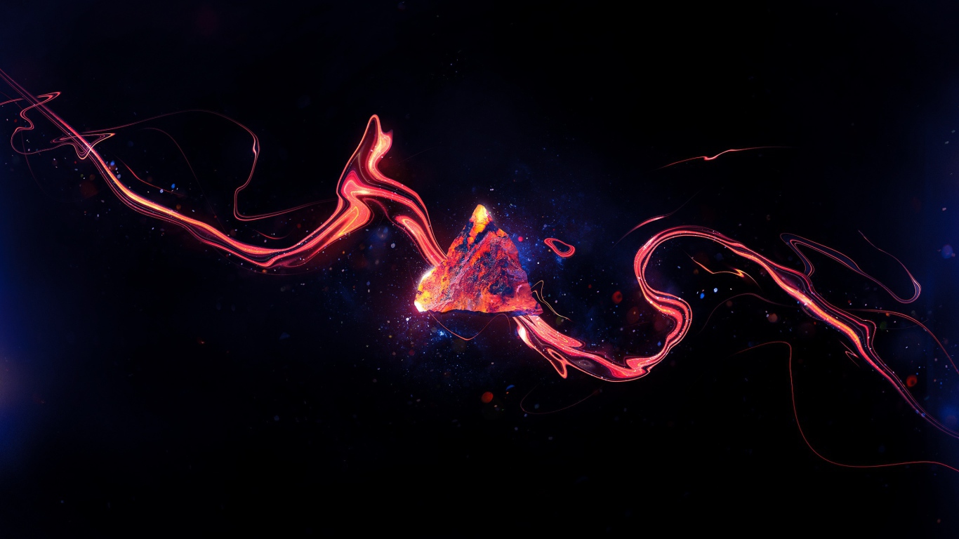 Треугольник из магмы на синем фоне