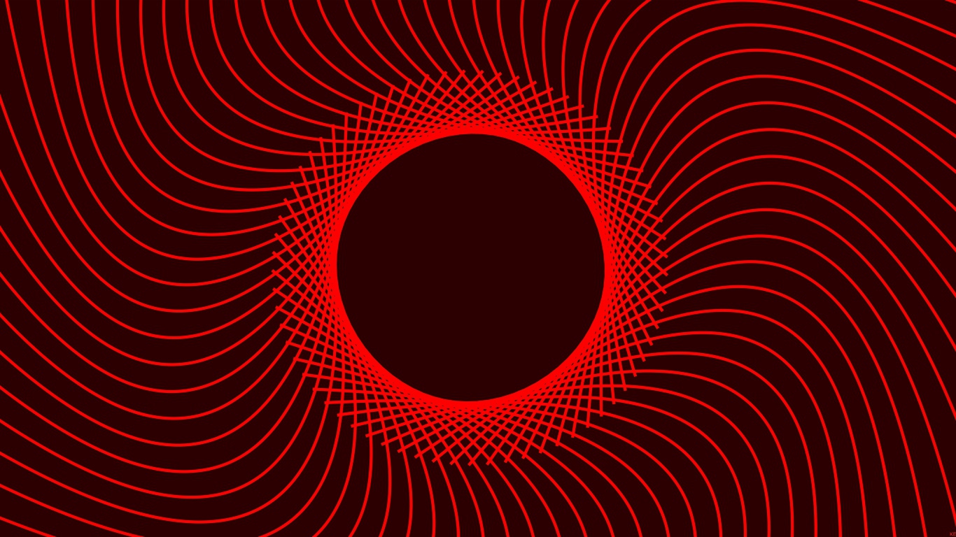 Красный абстрактный круг с линиями 