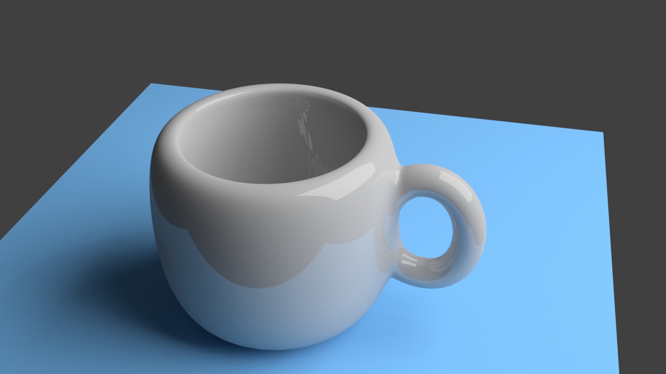 Белая 3д кружка на сером фоне