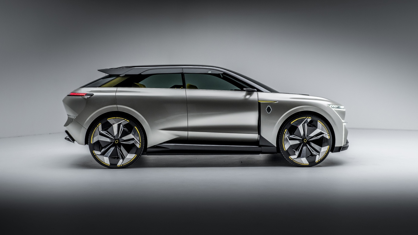 Кроссовер Renault Morphoz 2020 года на сером фоне