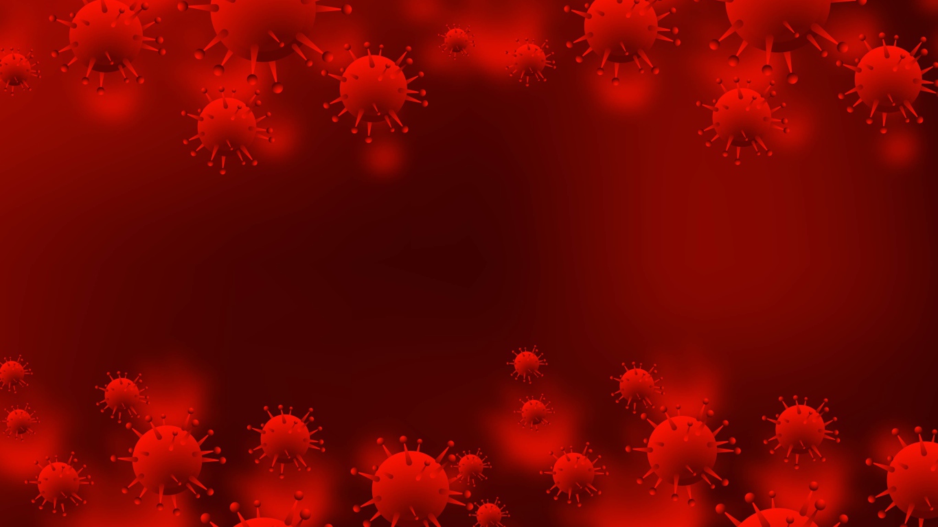 Красный фон с бактериями 