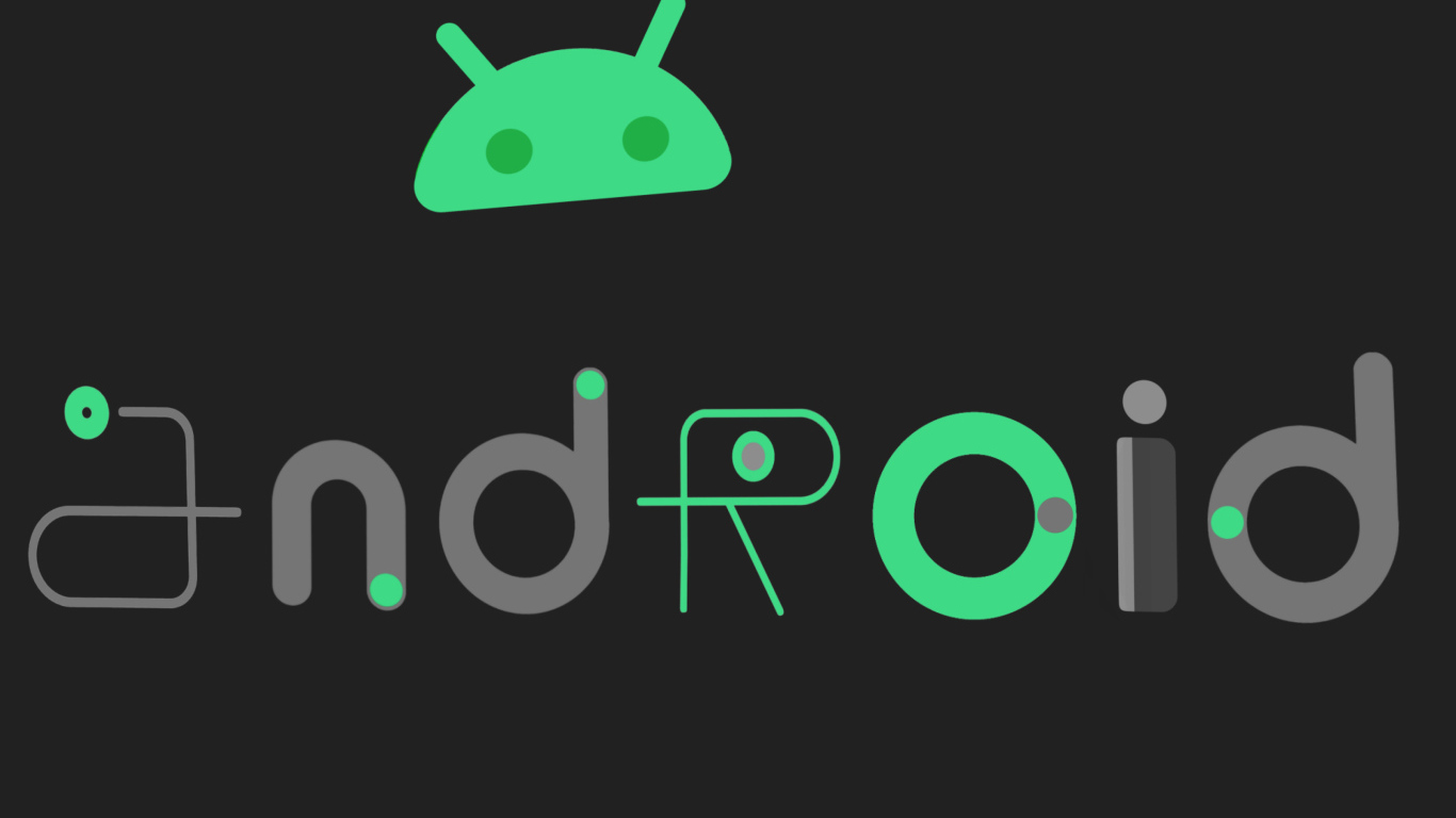 Надпись android на сером фоне