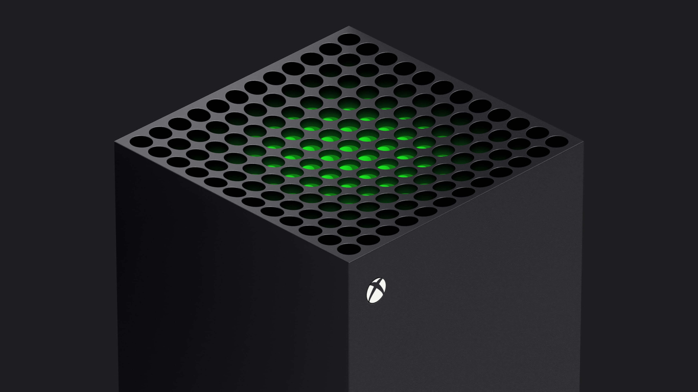 Черный Xbox Series X с зеленой серединой 