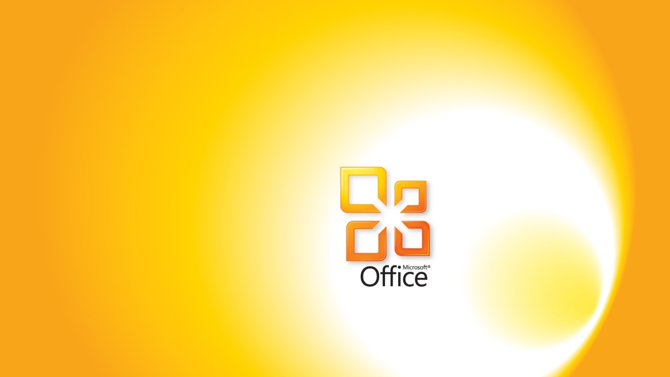 Логотип Майкрософт офис на желтом фоне