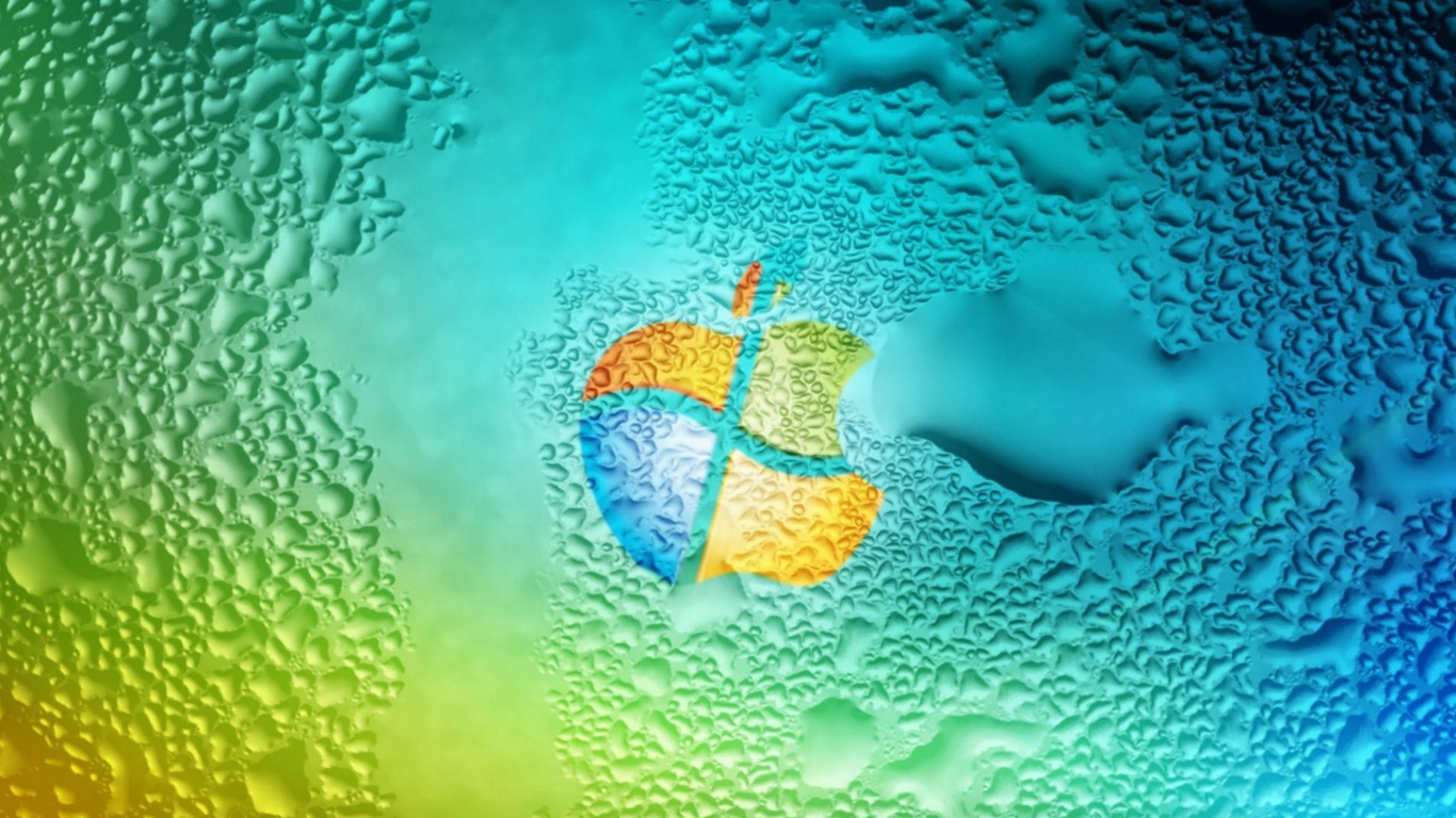 Windows icon on wet surface