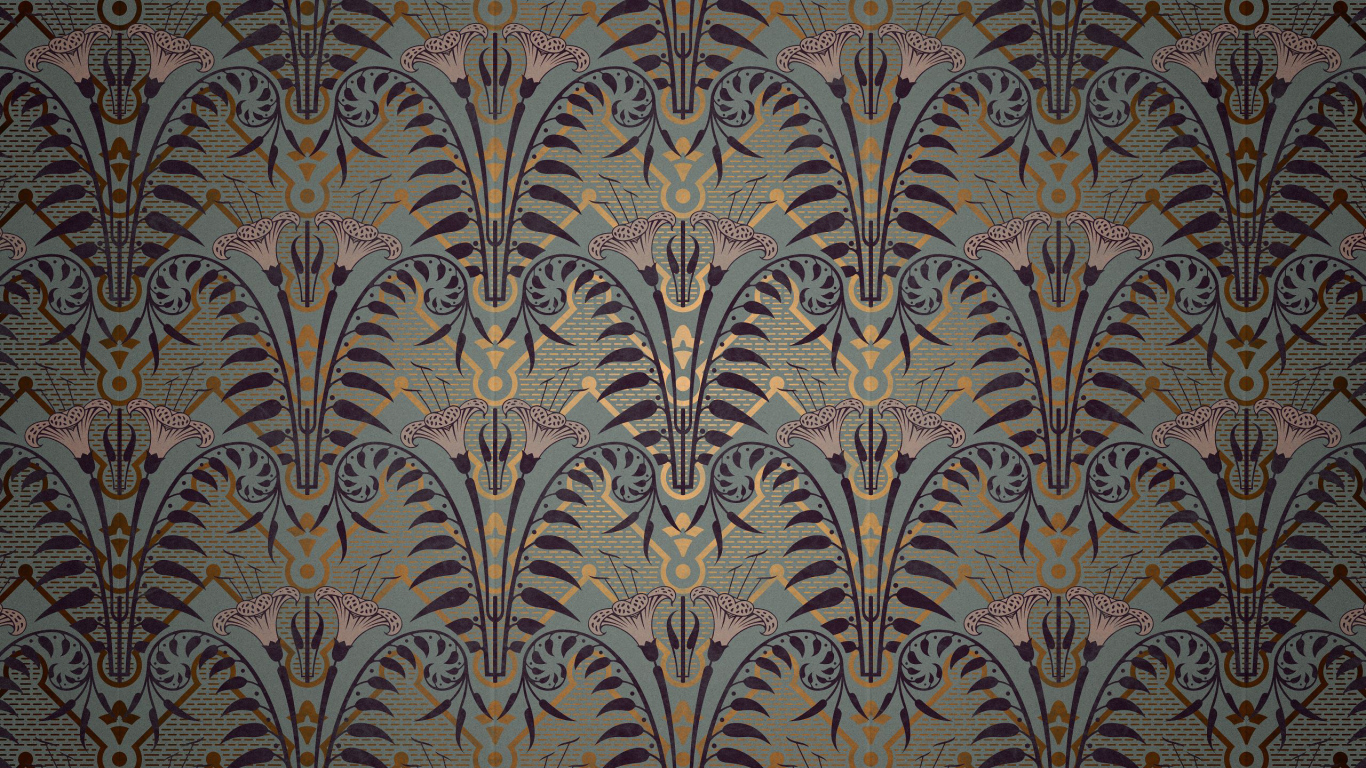 Красивый рисунок на обоях на стене 