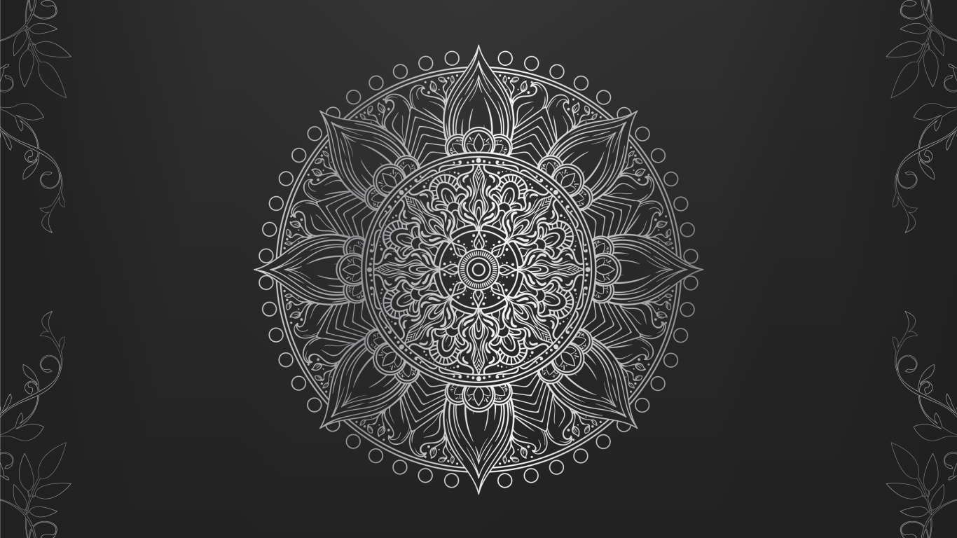 Необычный красивый белый рисунок на черном фоне