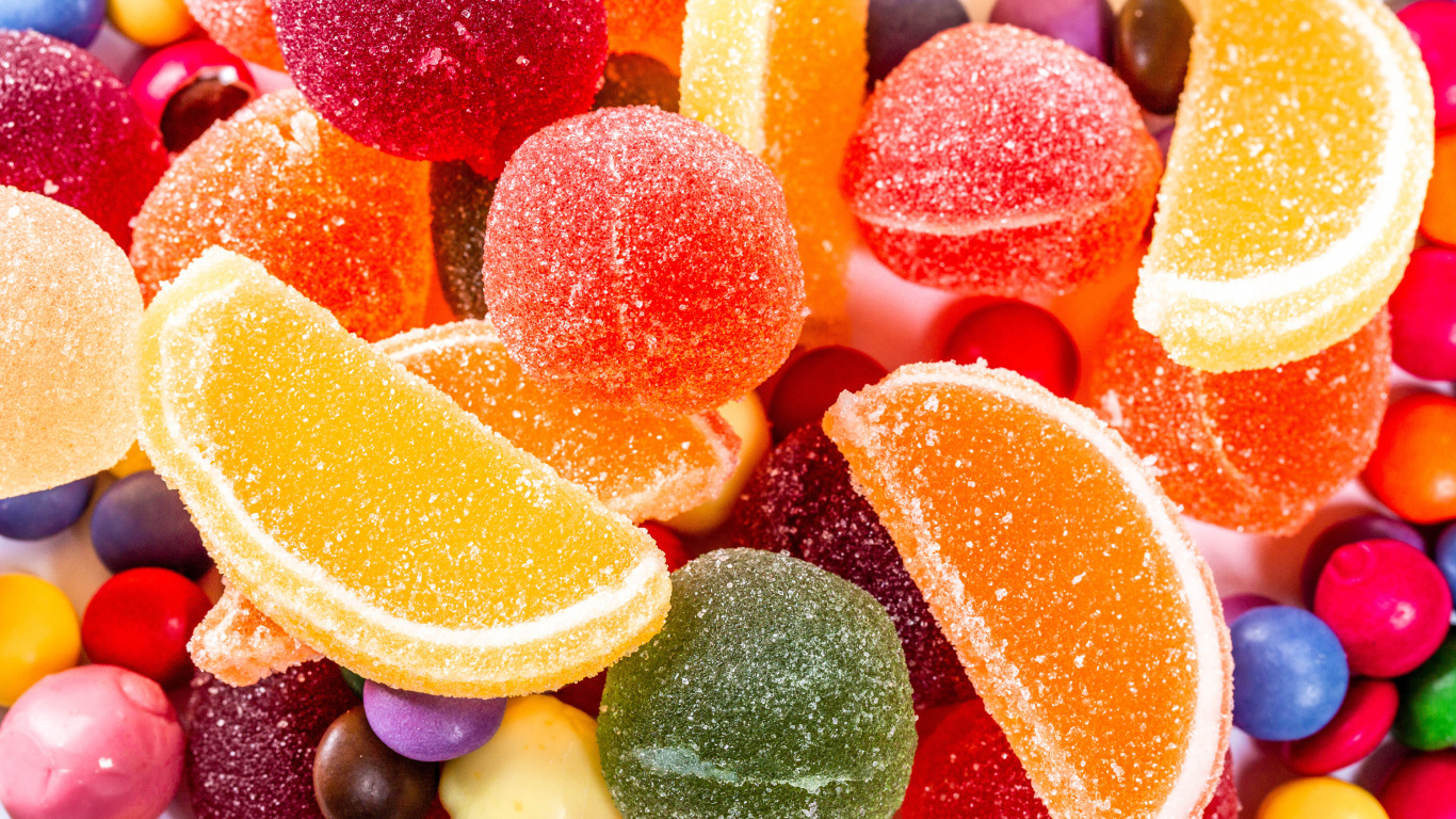 Разноцветный сладкий мармелад крупным планом