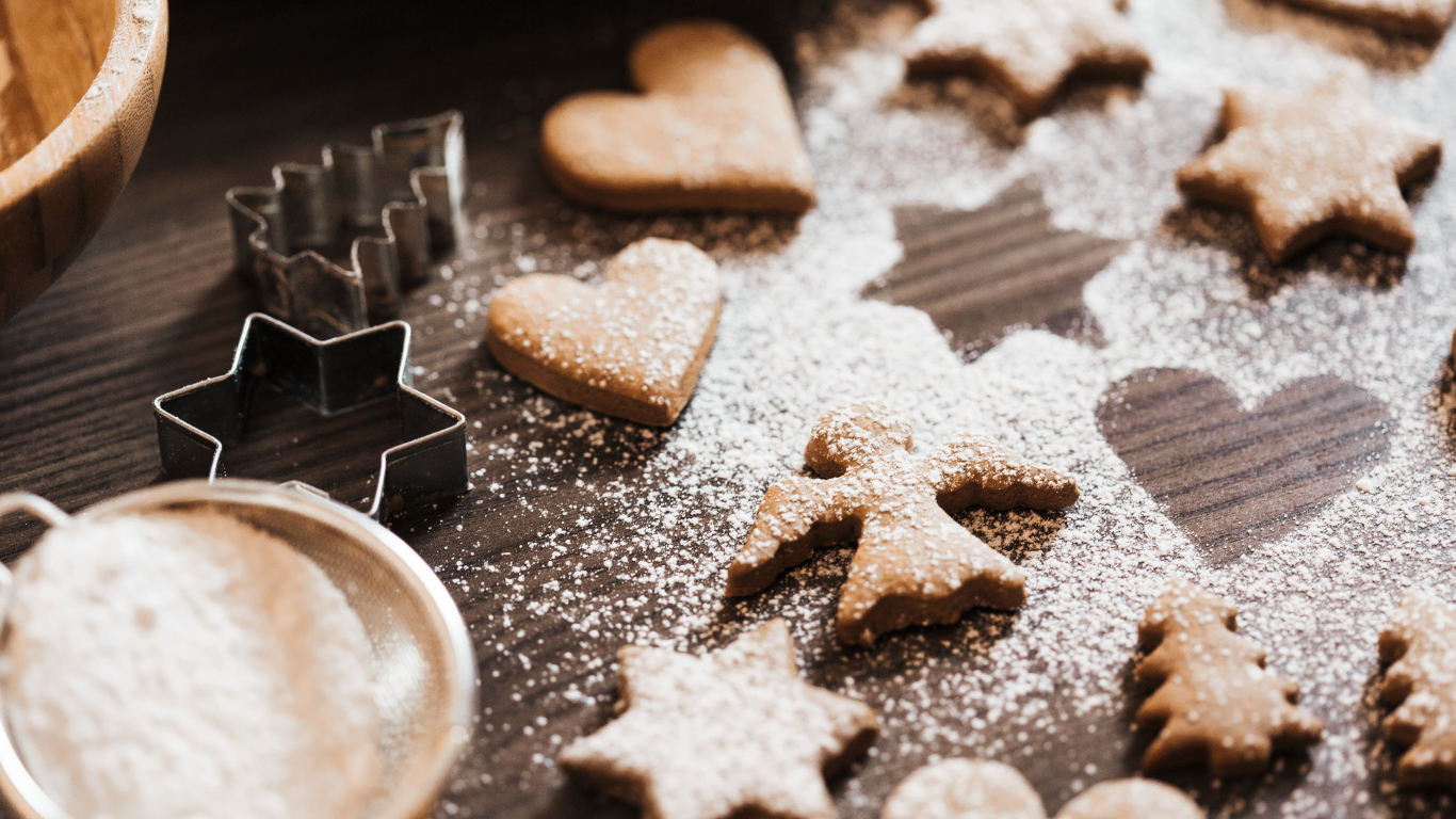 Вкусное песочное печенье с сахарной пудрой 