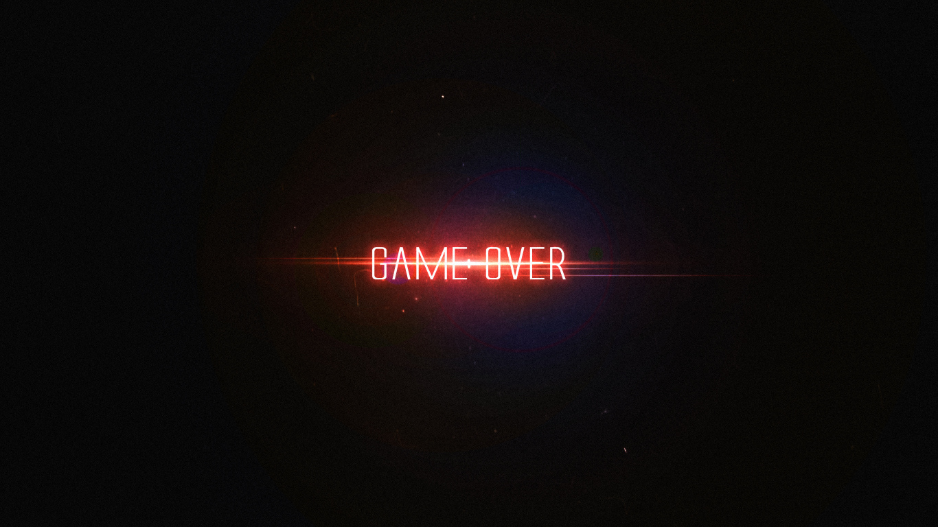 Надпись Game Over на черном фоне