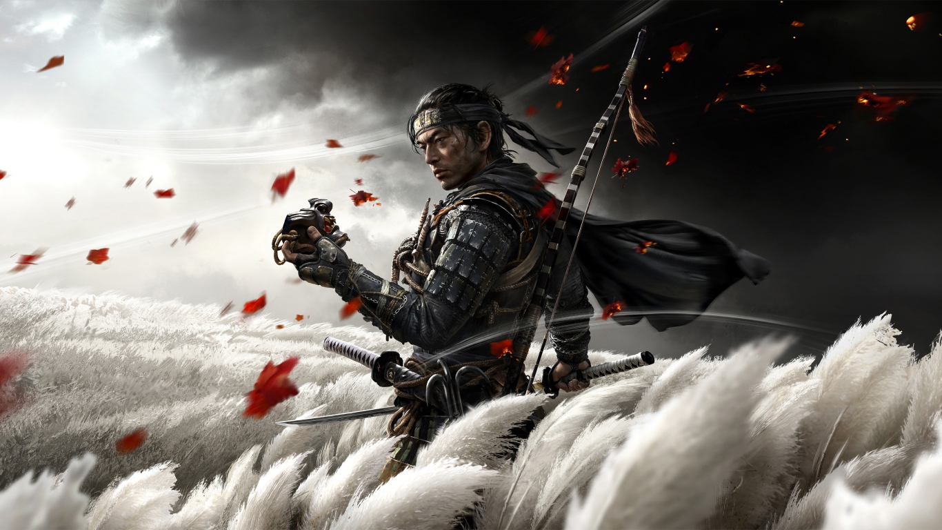 Samurai from the computer game Ghost of Tsushima, 2020