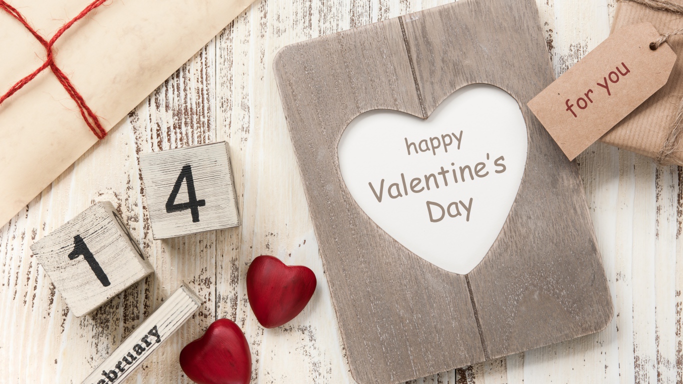 Кубики и рамка на День Святого Валентина 