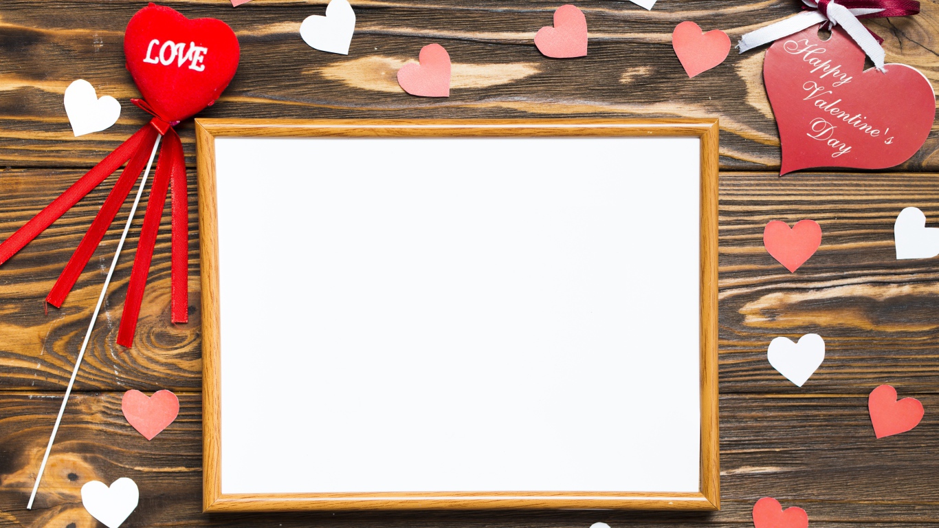 Шаблон открытки на День Святого Валентина 14  февраля