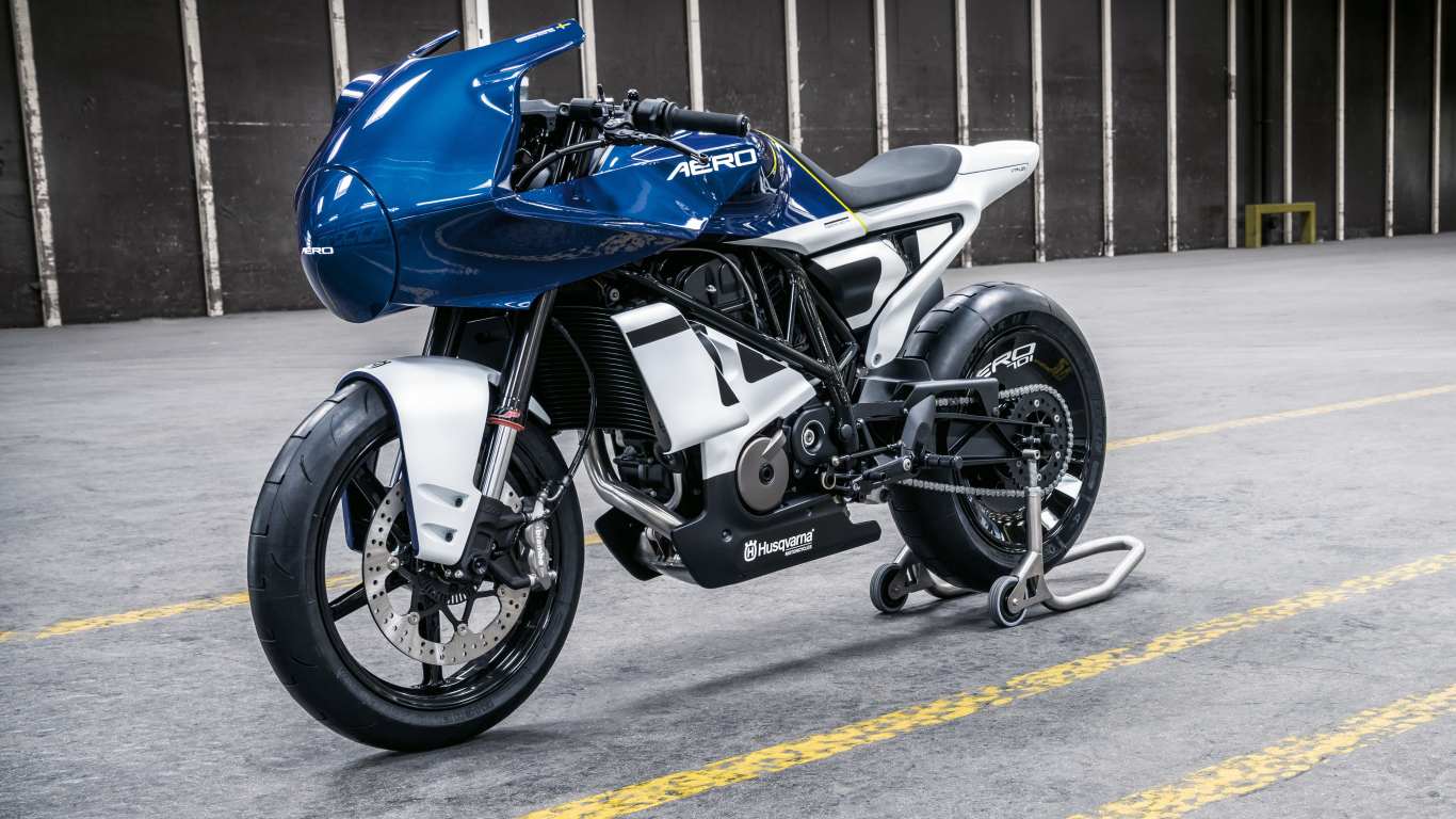 Мотоцикл Husqvarna Vitpilen 701 Aero Concept 2019 года на дороге