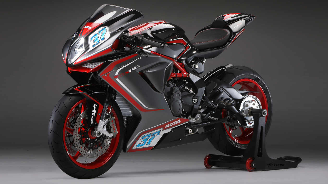 Мотоцикл Agusta F3 800 RC 2020 года на сером фоне