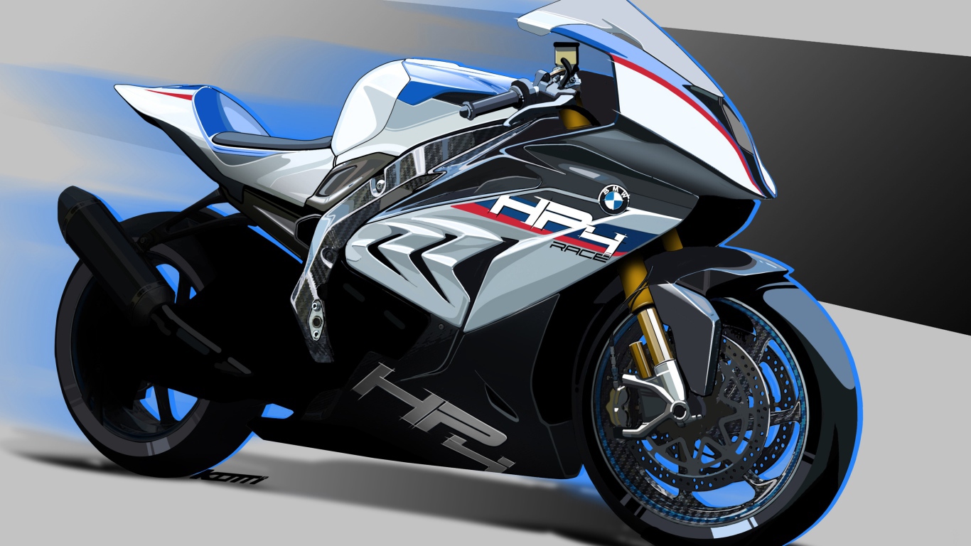 Гоночный мотоцикл BMW HP4  крупным планом