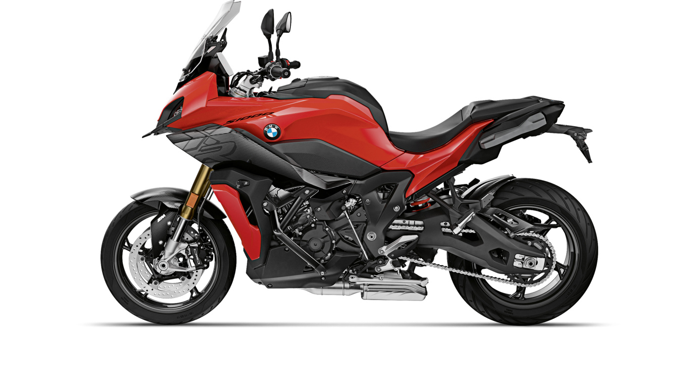 Big BMW S1000 motorcycle on a white background