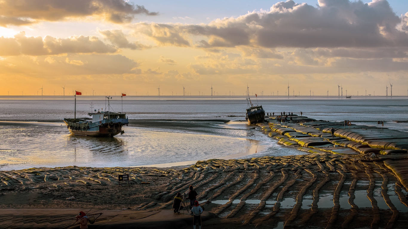 Рыбацкие шхуны на берегу моря 