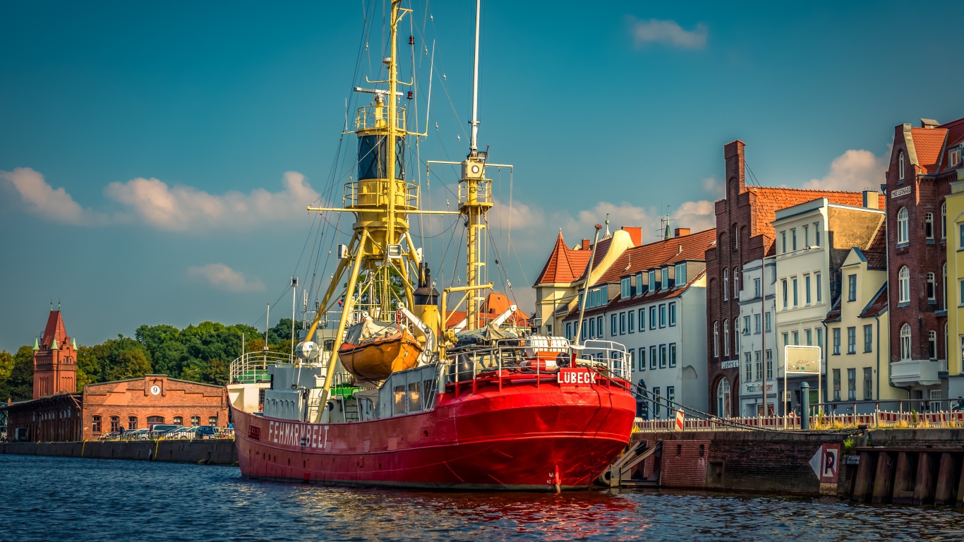 The ship fehmarnbelt in the port of Lubeck
