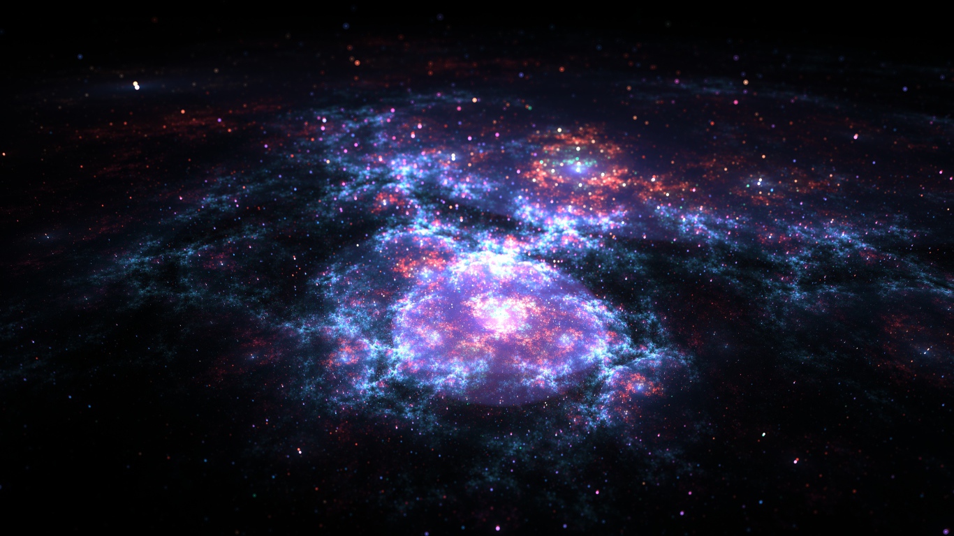 Вид на бескрайний ночной космос 