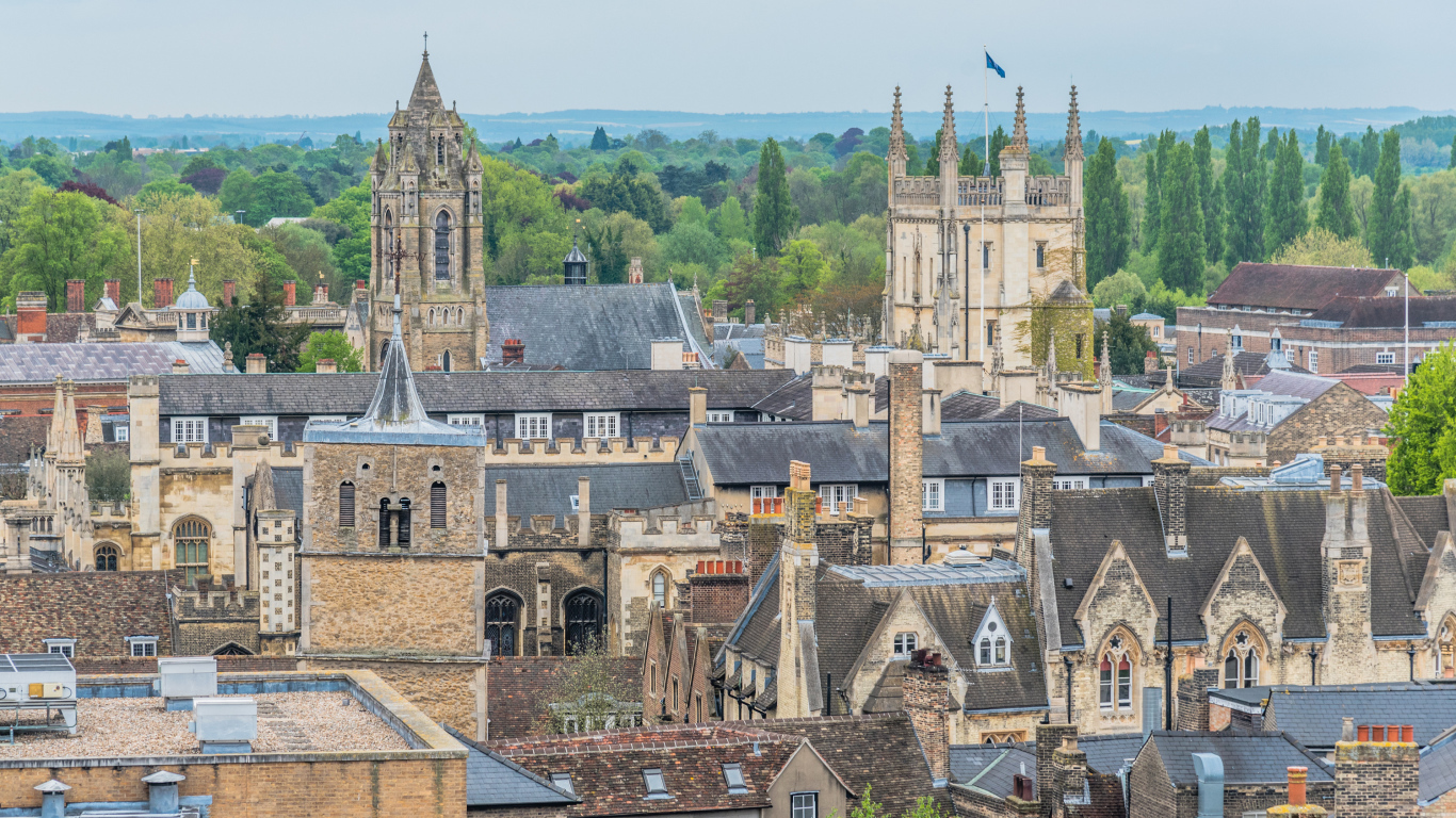 Старинный город в Англии вид сверху 