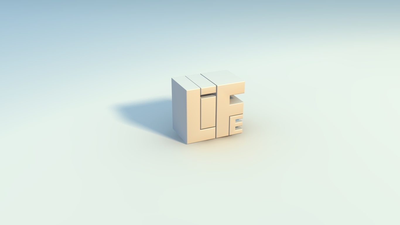 Белая геометрическая фигура 3д на голубом фоне