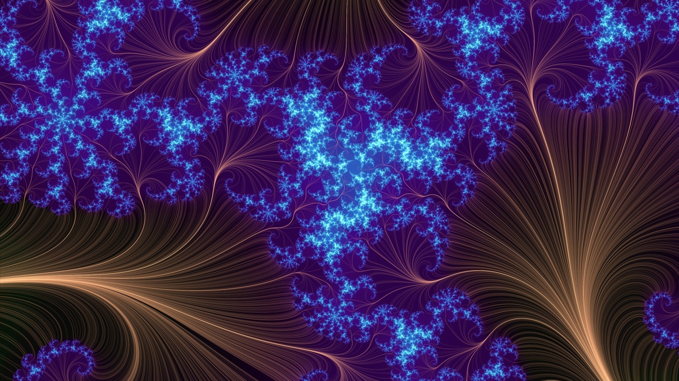 Абстрактный неоновый рисунок с коричневыми вставками 