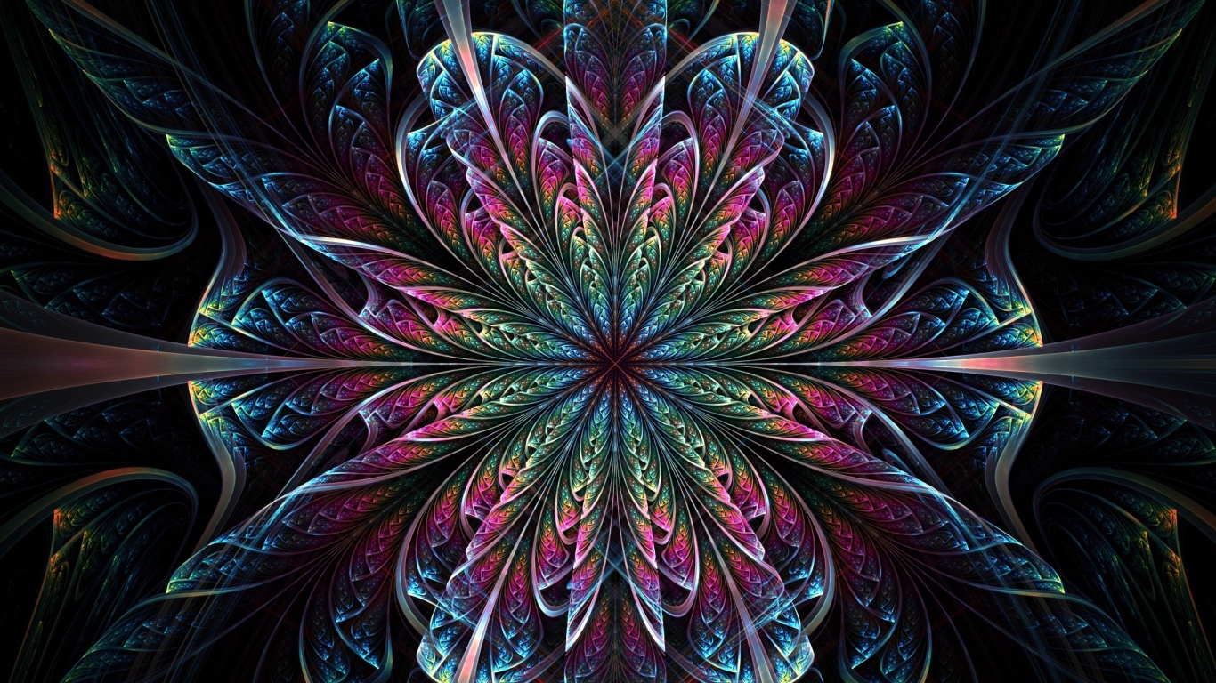 Красивый фрактальный волнистый цветок 